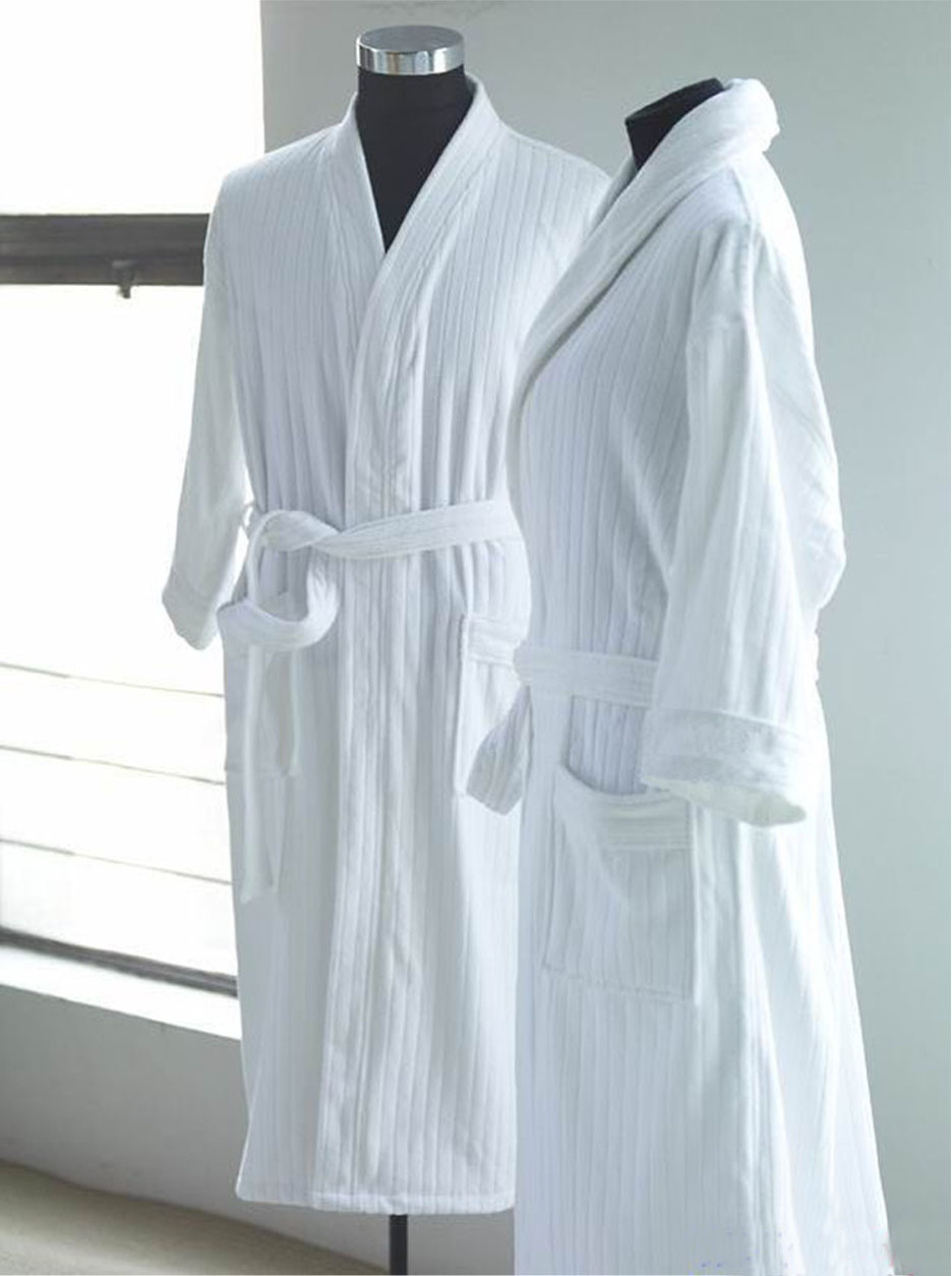 南通晓德 公寓酒店宾馆全棉华夫格 毛巾料割绒浴衣浴袍睡袍睡裙