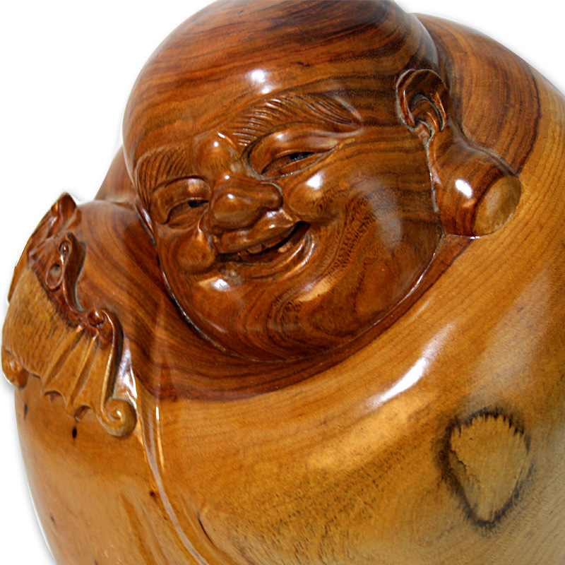 香樟木弥勒佛根雕 家具工艺品 手工根雕摆件 风水辟邪物