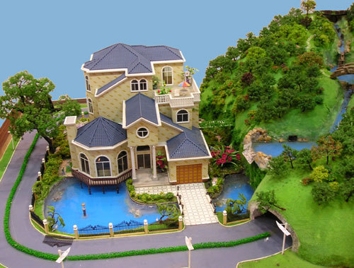 个体别墅模型沙盘