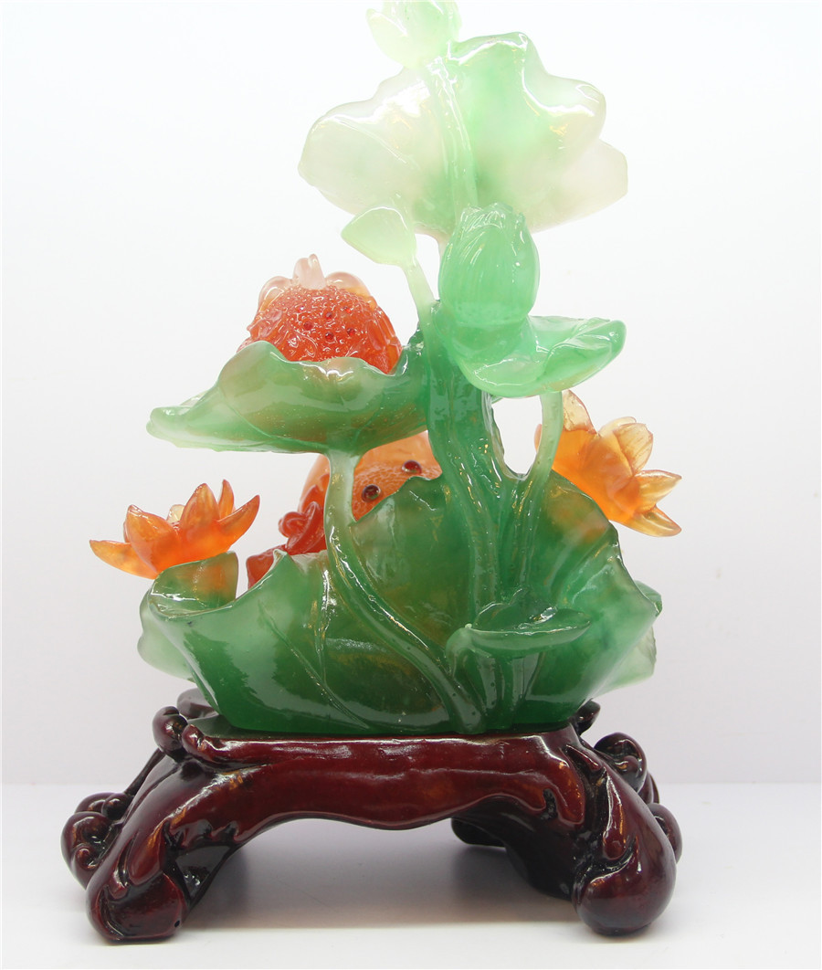 仿玉 树脂工艺品 财运连升金蟾 家居摆件 吉祥家居风水摆设图片_10