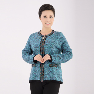 批发采购中老年女装-中年女装秋冬短款外套老年人毛呢秋装长袖奶奶装