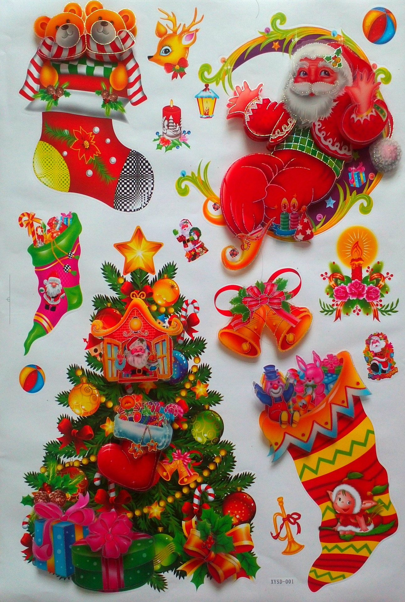 新款圣诞系列层层贴 3d立体墙贴 圣诞老人 支持混批(1)