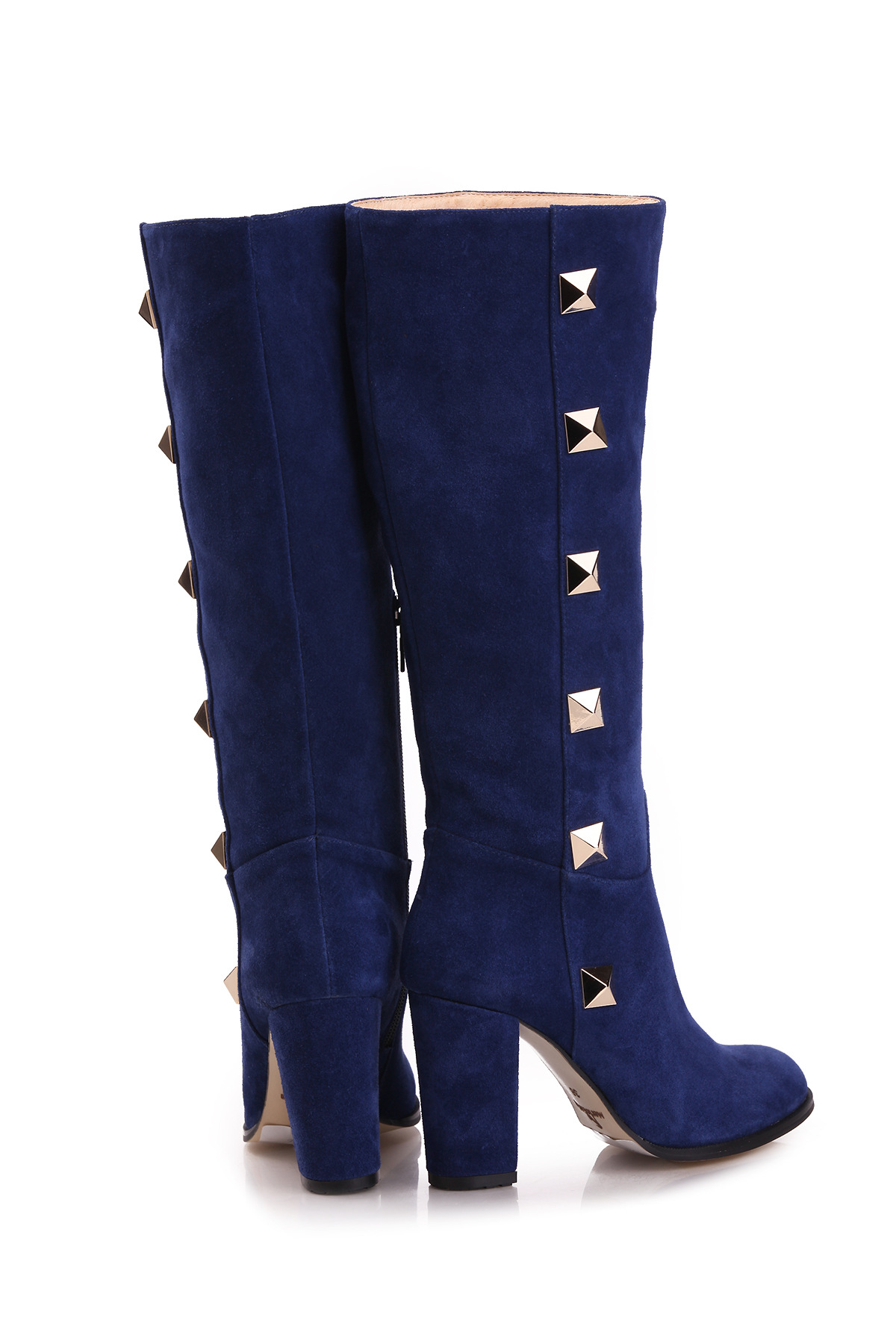 2013秋冬新款时尚百搭尖头蓝色牛猄长靴 女靴批发 一件代发