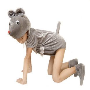 特价清仓儿童动物演出服 卡通跳舞表演服装 灰老鼠衣服 小老鼠