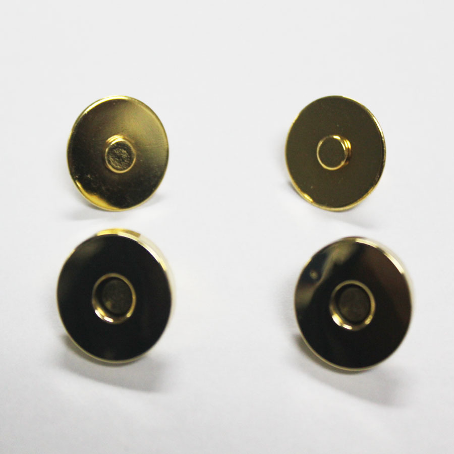 【浙江厂家直销】18mm双面挂金色加厚磁扣 光面金色磁钮扣