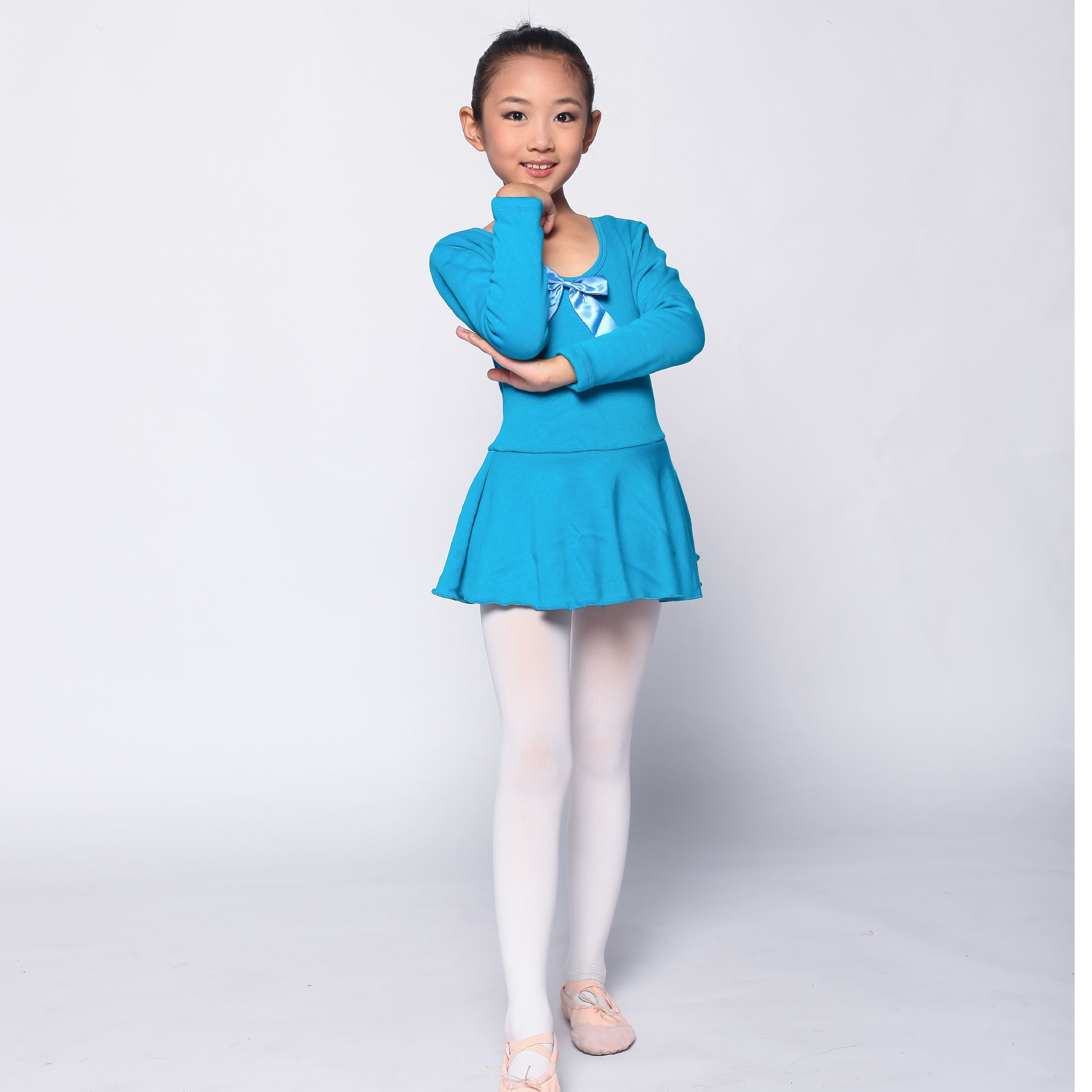 儿童舞蹈服装新款 练功服女童 少儿体操服装秋冬加绒开档长袖