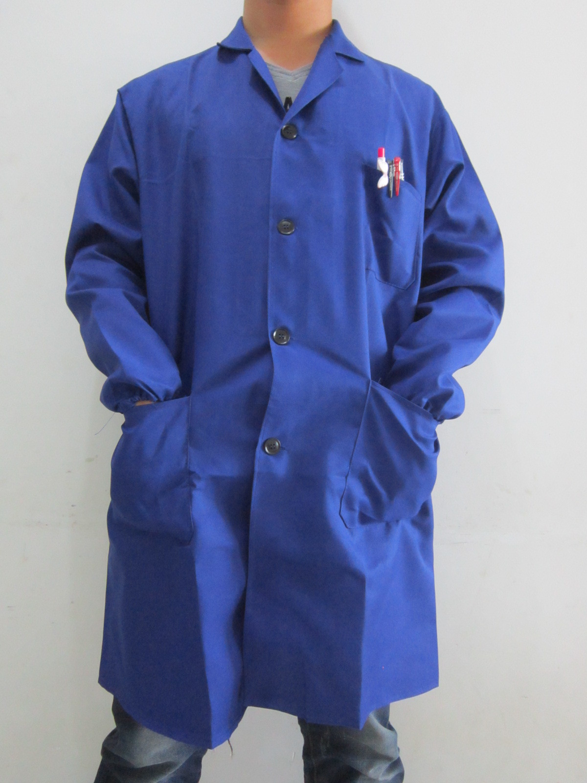 长袖蓝大褂防尘食品搬运饲料养殖劳保工作服搬运工作服印字定制