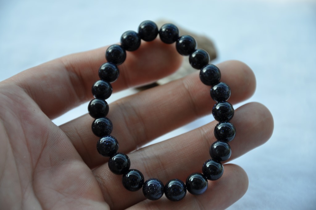 蓝沙石手链 蓝色金沙石 金星手链 摆摊 创业图片_16