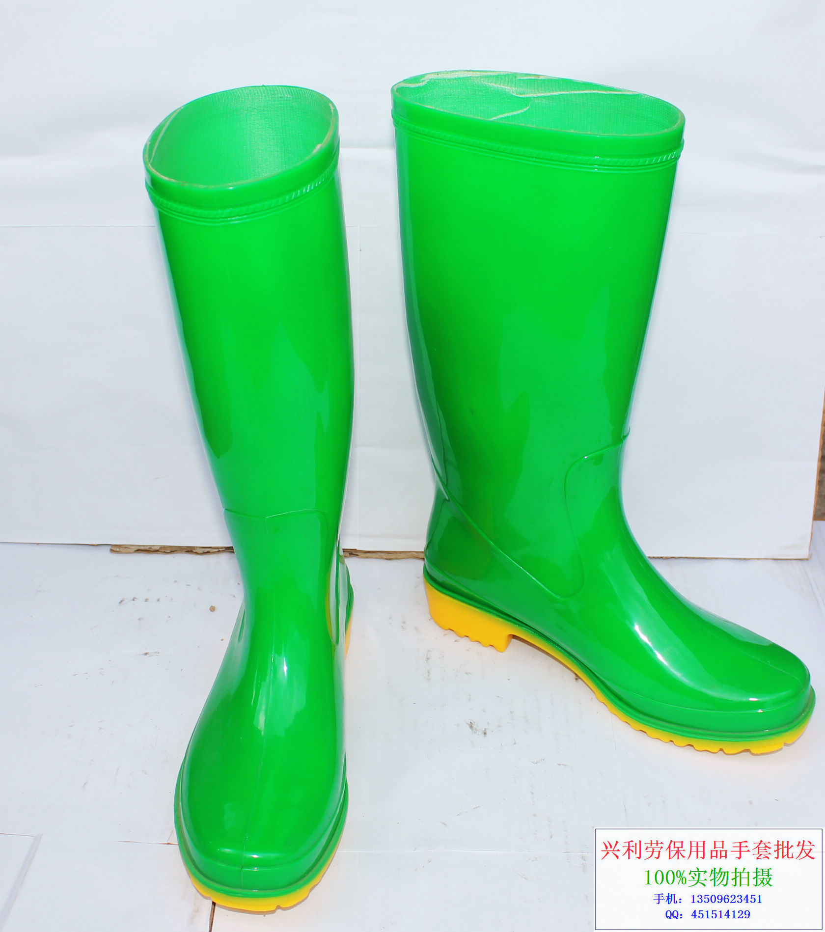 怀旧东江雨靴米绿色图片