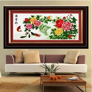 ttbd 百分百精准印花十字绣 花卉 满堂彩 有价格单 批发