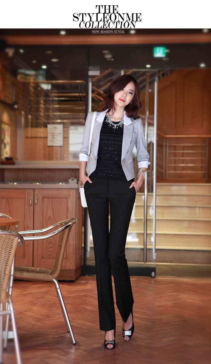 正装裤女裤子女式西装裤直筒修身显瘦西裤女装长裤职业工装裤子秋