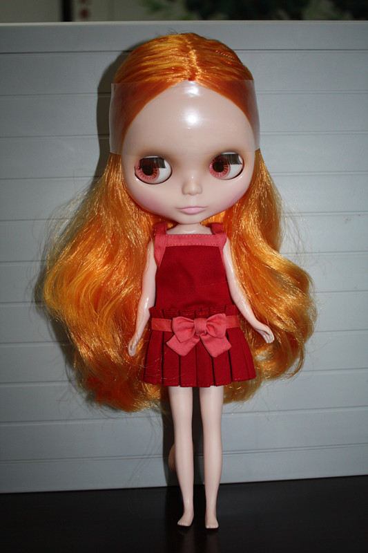 takara blythe 小布娃娃/b女/大头妹 桔色卷发 适合改娃