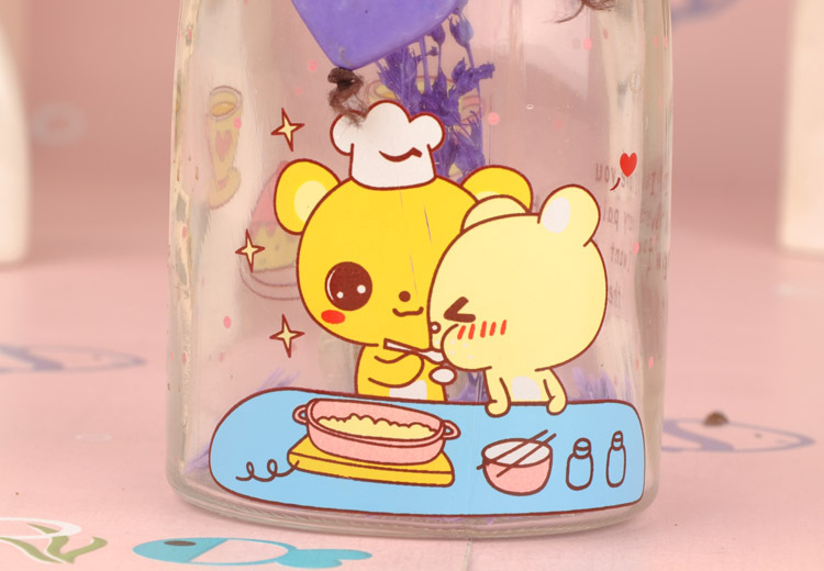 低价批发 卡通烤花六边形幸运星星瓶玻璃瓶许愿瓶漂流瓶罐 8010