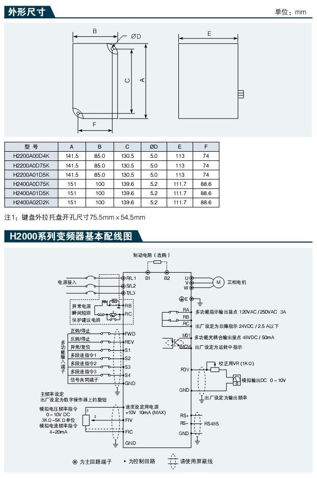 h2000系列众辰变频器说明2