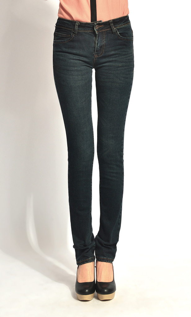 lee女士牛仔裤 2013中腰新款 微弹女裤 微喇性感牛仔裤 修身