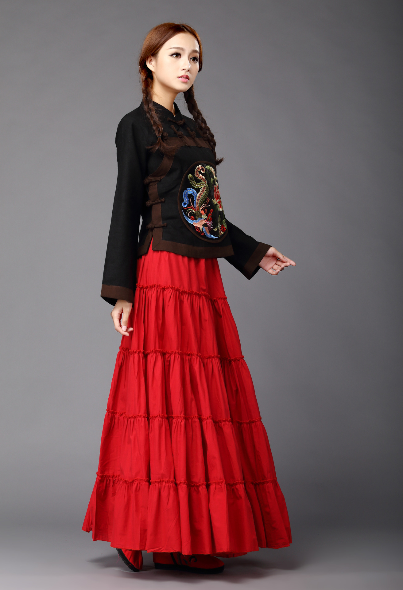 原创中国民族风女士大摆裙抹胸 舞蹈裙 波西米亚长裙价格 - 中国供应