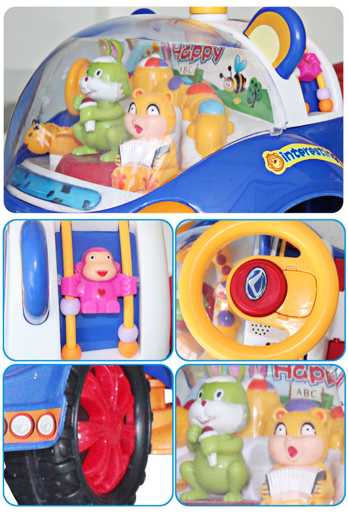 华达hd3668儿童学步车 多功能音乐四轮童车