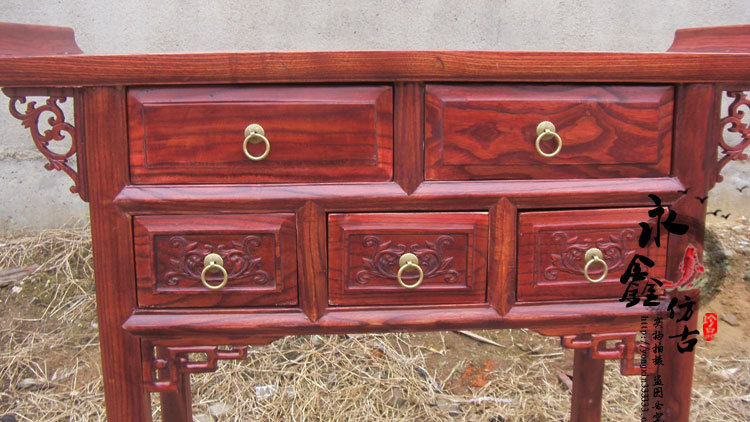 [供应]中式仿古家具 实木榆木五斗供桌 琴桌 书桌 明清古典 厂家直销