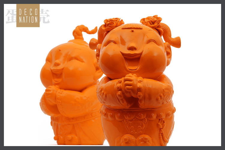 年画娃娃摆件-中国传统福娃喜娃人物造型装饰品/恭喜发财摆饰