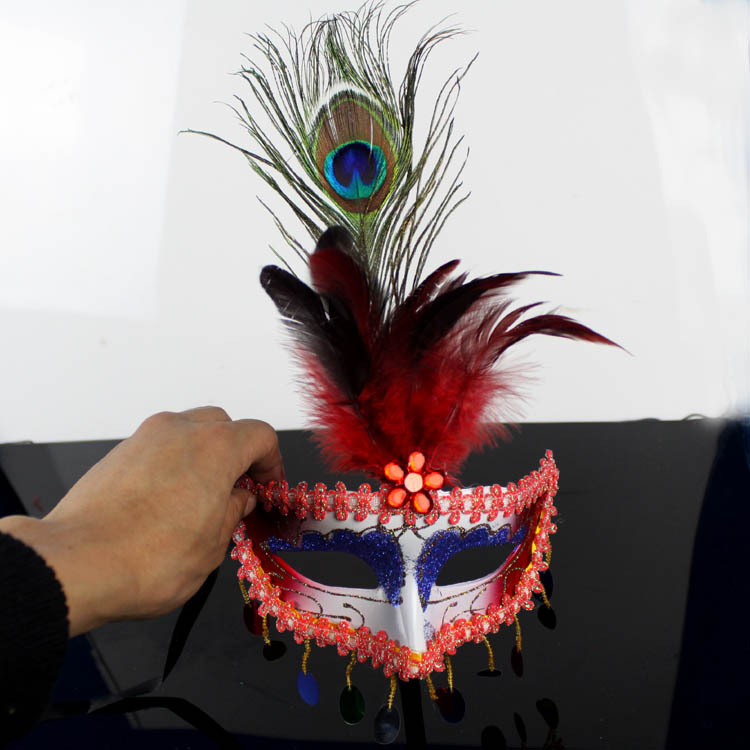 派对 表演 面具 舞会 电镀小公主侧花面具(百合花)6色