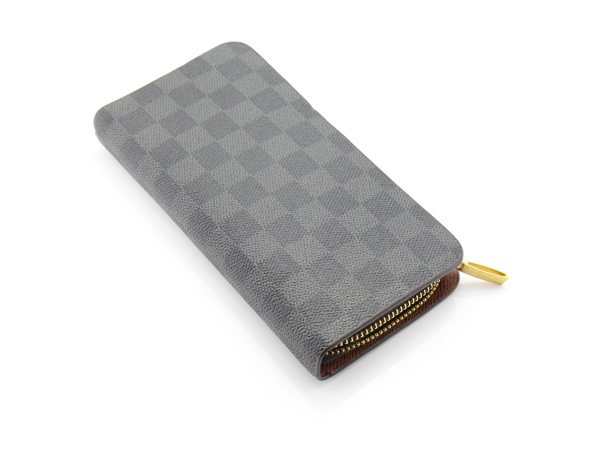 韩版格纹 男女长款拉链钱包 潮男女式手包 情侣格子钱夹