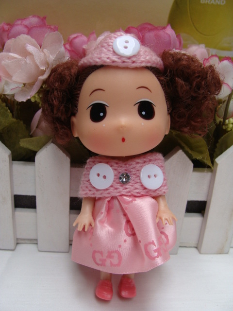 厂家批发12厘米迷糊娃娃 手机包包装饰挂件 创意手工小礼物 玩具