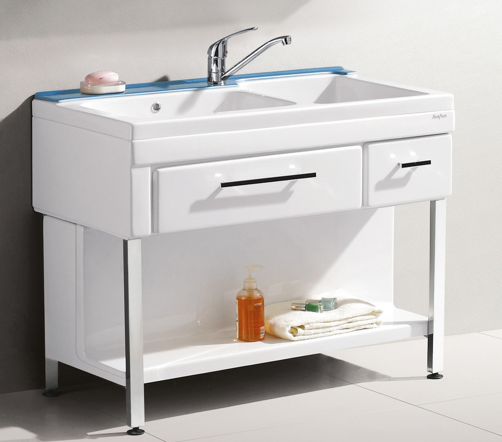 江南洁具 100搓衣柜亚克力洗衣柜洗脸盆卫生间组合