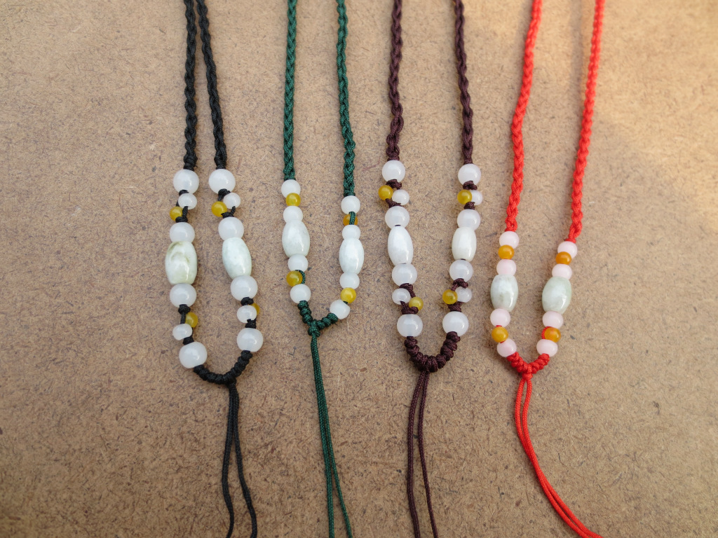 纯手工编织项链绳 挂玉佩黄金水晶吊坠 红绳子项链 玉线