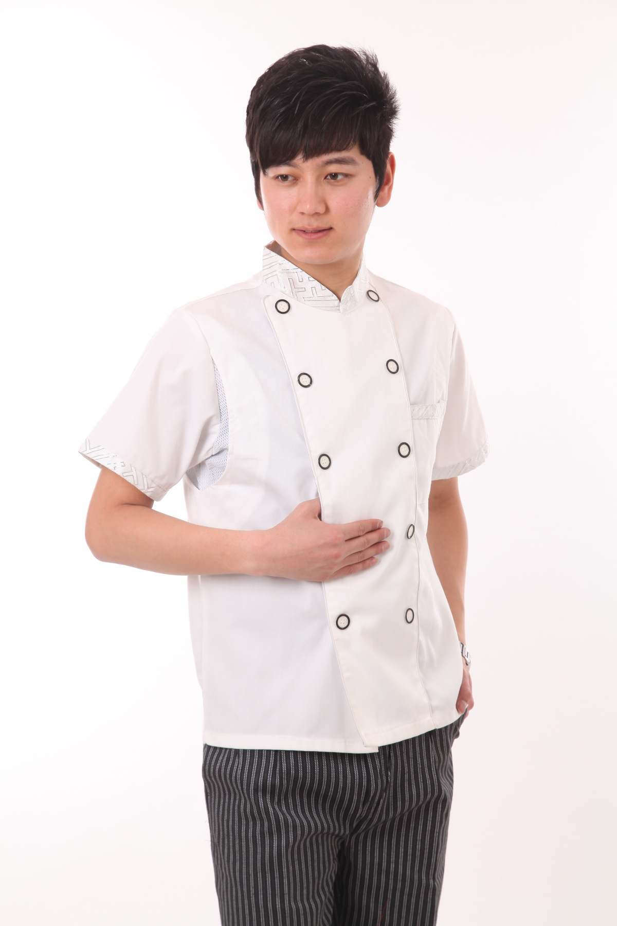 厨师服短袖 夏季厨师服批发 酒店厨师服半袖 厨师工作服制服 定做