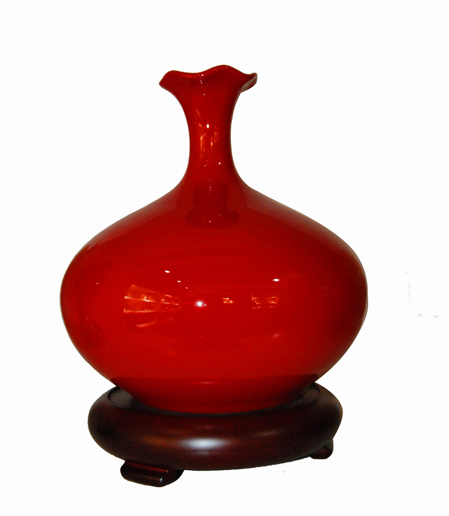 艺真农林 供应批发德化手工陶瓷荷口瓶中国红