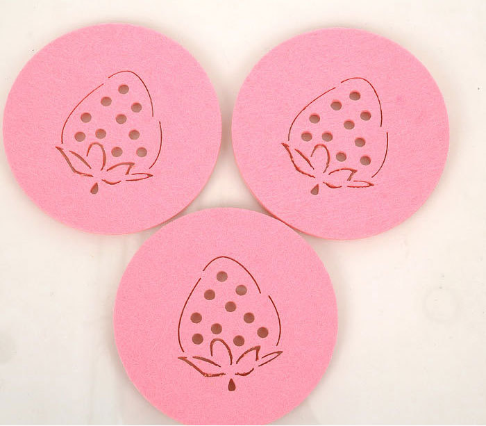 毛毡杯垫隔热垫 无坊布餐垫 草霉造型杯垫 日用百货用品