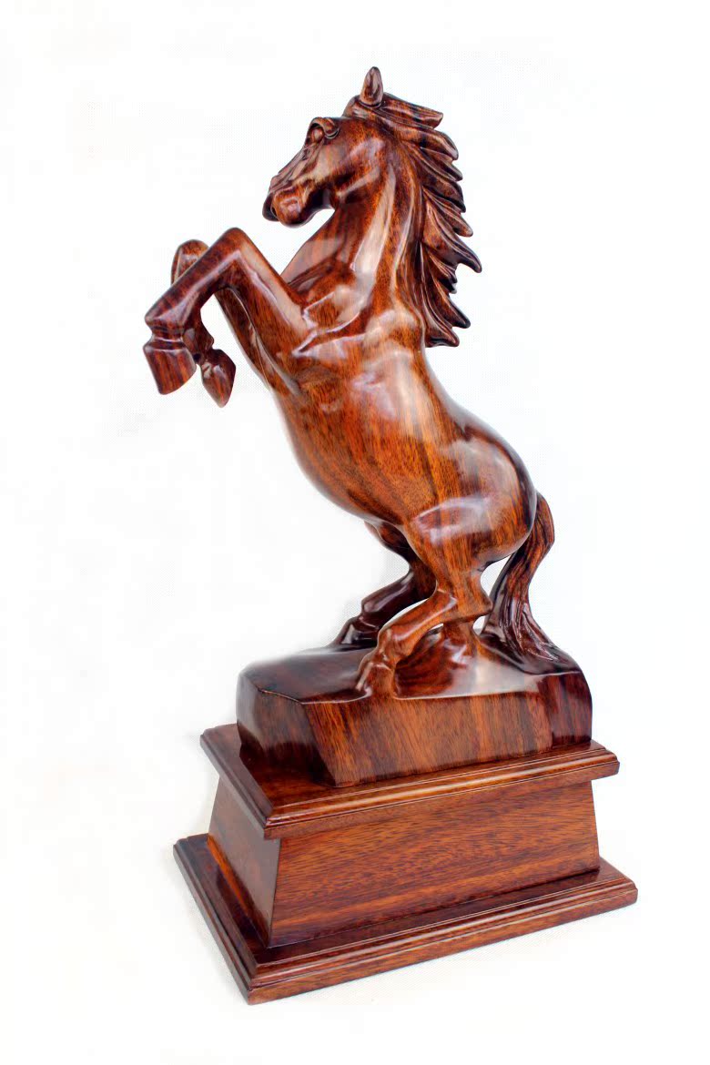 厂家直销批发 木雕马 雕刻工艺 精雕 风水摆件 家居饰品 木质摆件