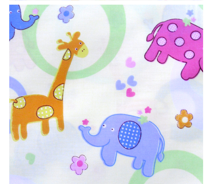 超可爱的卡通儿童布料全棉婴儿被套面料动物森林图案纯棉布料批发