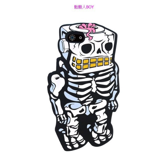 正品 潮个性 iphone5 保护套 情侣款机器人骷髅狗头硅胶手机软壳