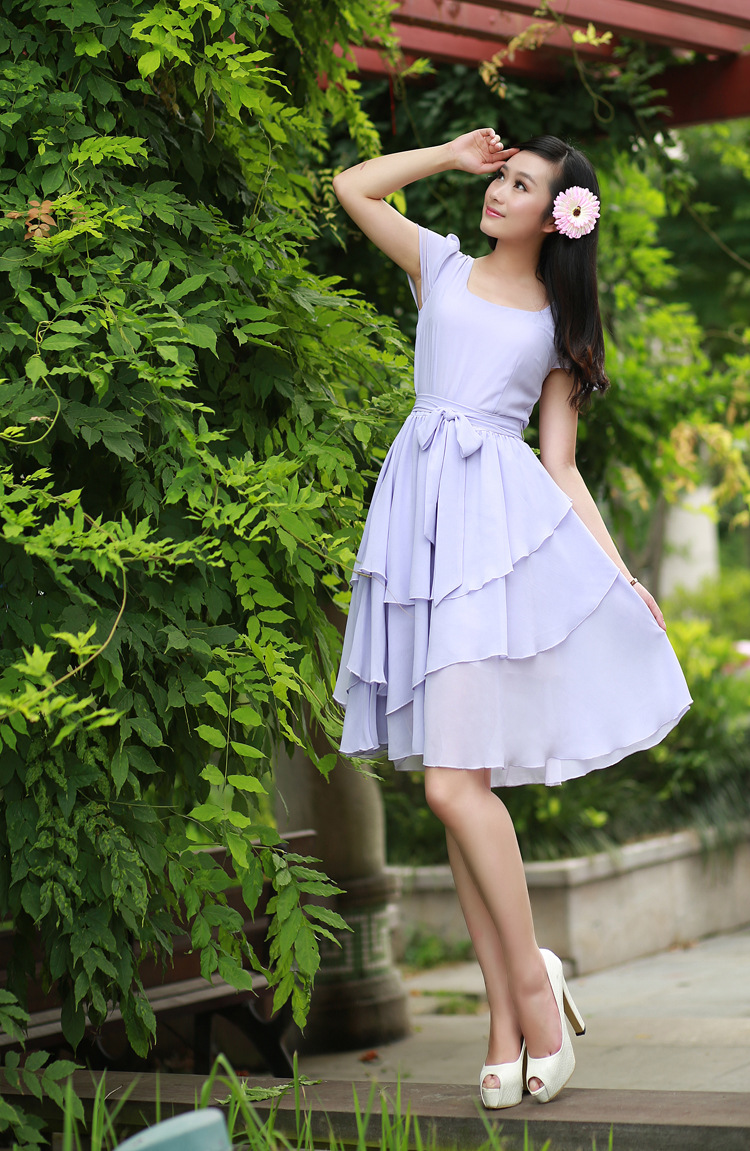 2013厂家直销yb品牌女装裙舞新款淑女纯色波西米亚连衣裙 现货