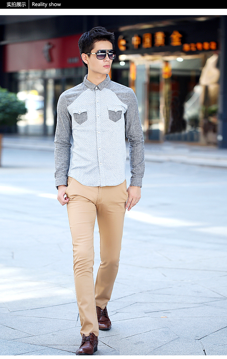 一件代发白领男士休闲小直筒裤批发秋款休闲裤男长裤