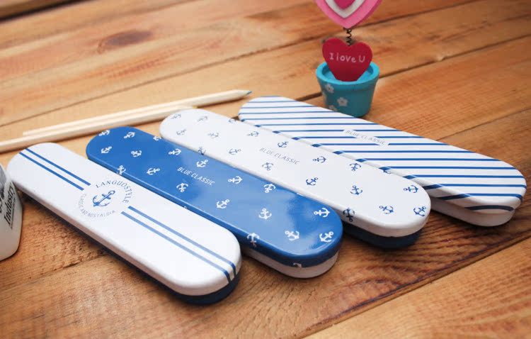 韩国文具lgls1999蓝色经典小笔盒铅笔盒文具盒学习用品20251