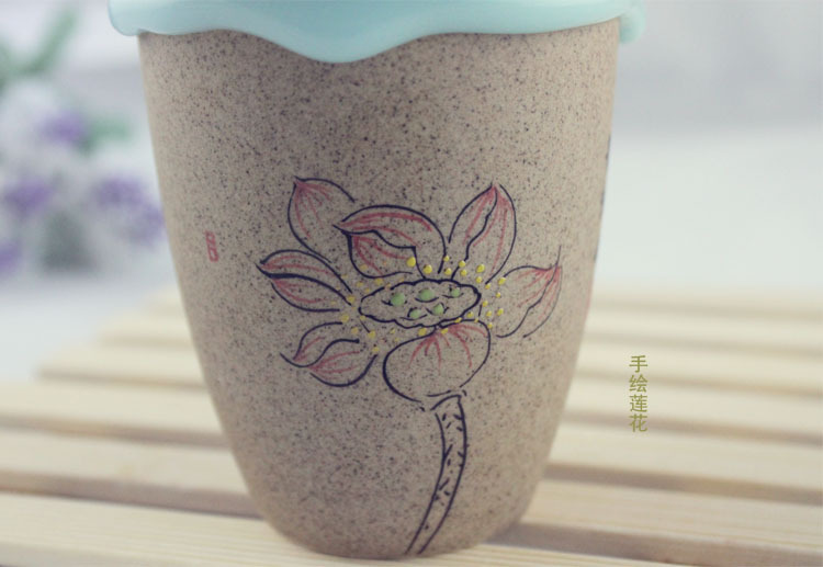 景德镇陶瓷工艺品批发 影青流釉杯子 原创纯手工绘制休闲茶具
