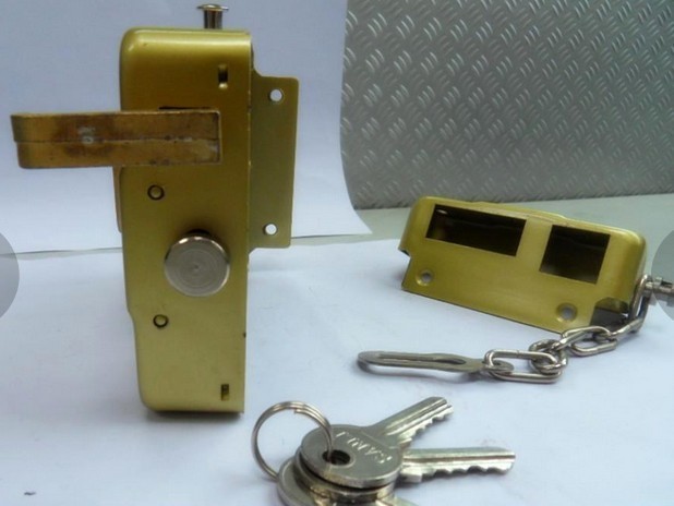 高要三力制锁厂直销供应sl-2377带链防盗外装门锁