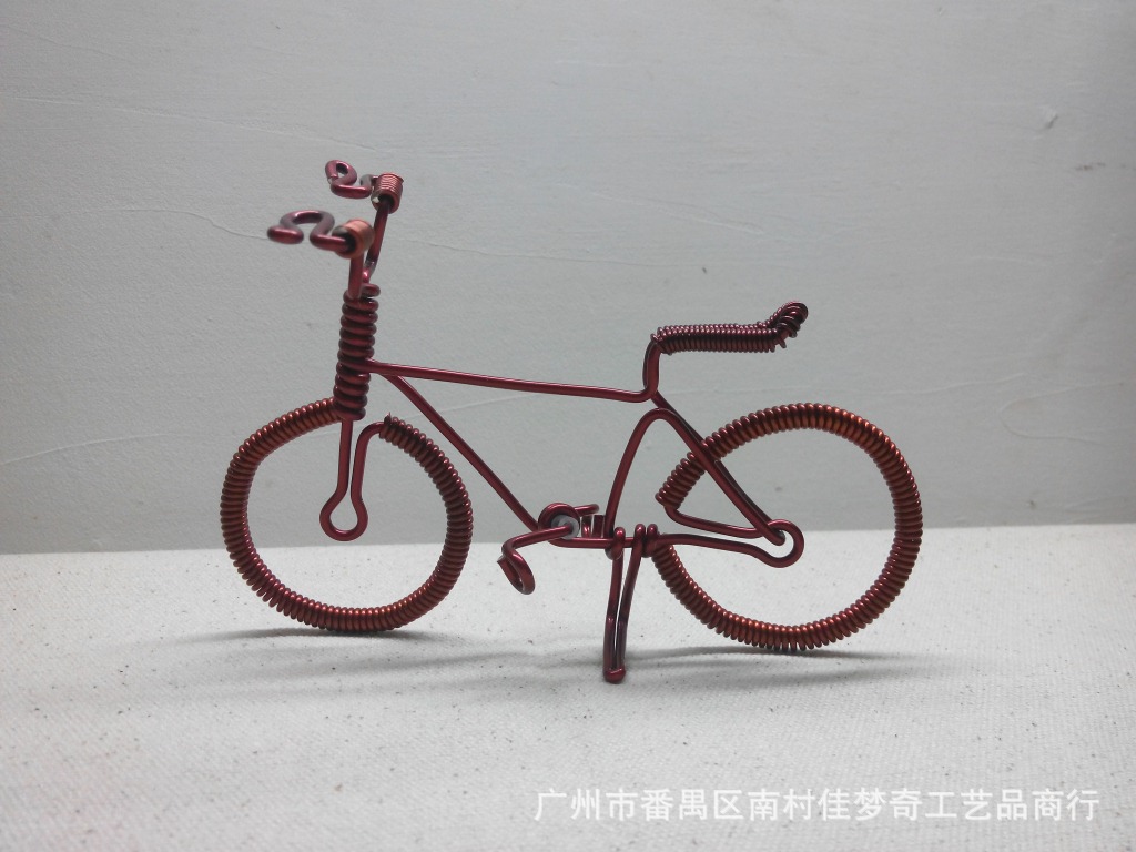 供应信息 金属工艺品 广州旅游热卖 纯手工编制单车 漆包线手工单车