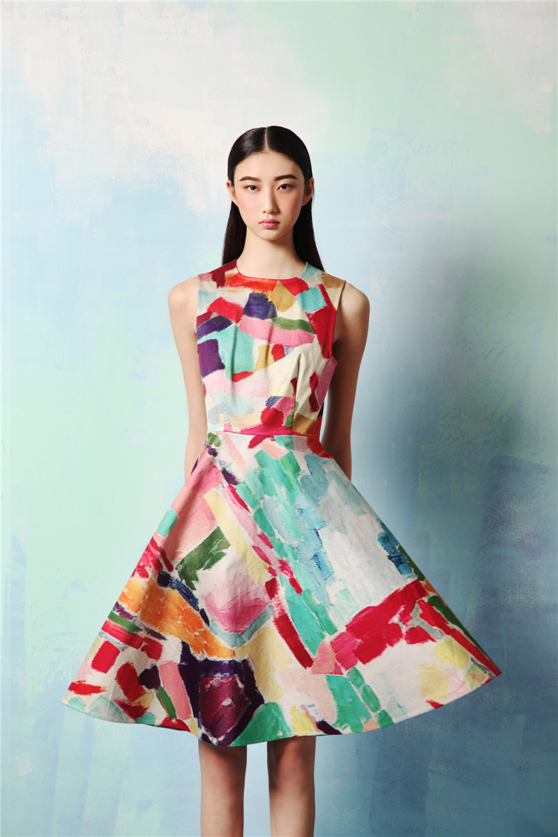 服装鞋帽箱包,钟表眼镜 女装 连衣裙 2013欧美风 刘清扬设计 优雅撞色