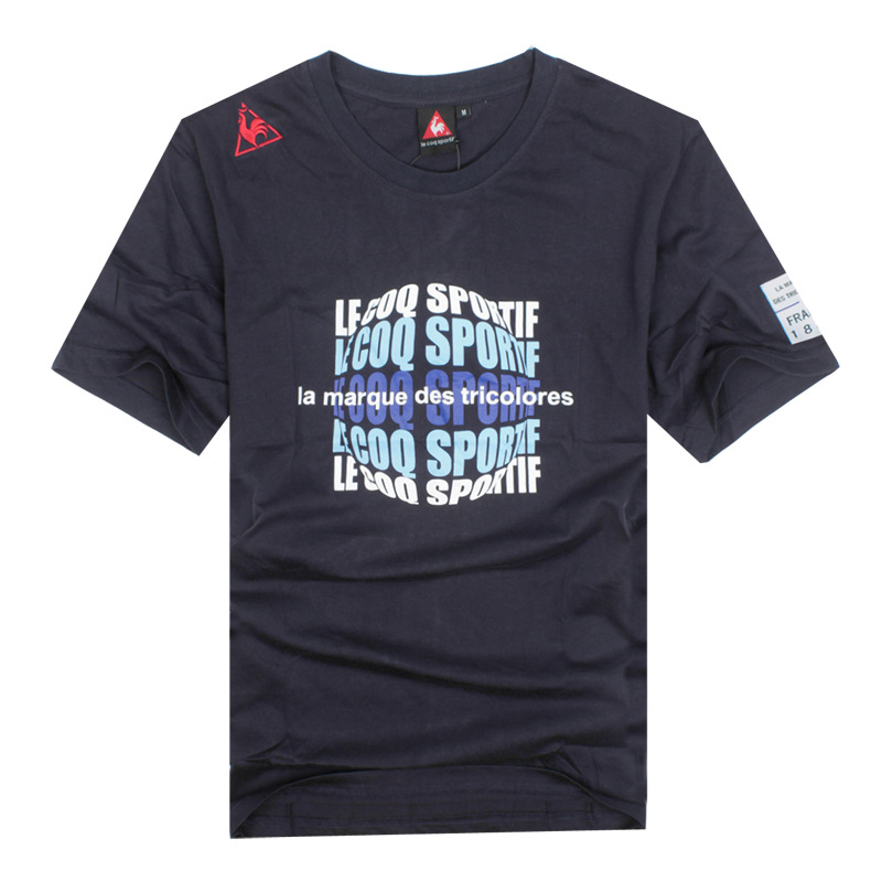 法国公鸡乐卡克秋冬装正品长袖纯棉t恤印花圆领男式打底衫批发