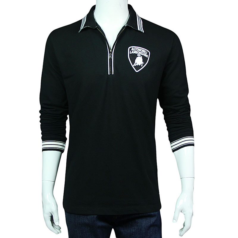 hydrogen/爱者俊 2013秋冬新款 男装翻领 刺绣 长袖t恤 7702