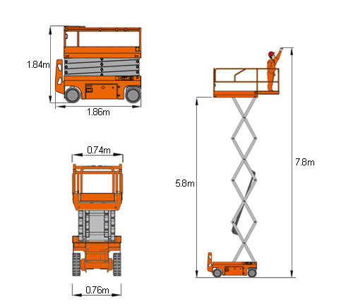 自行走剪叉式高空作业平台【罗倍拓】robt【直销】高空作业车