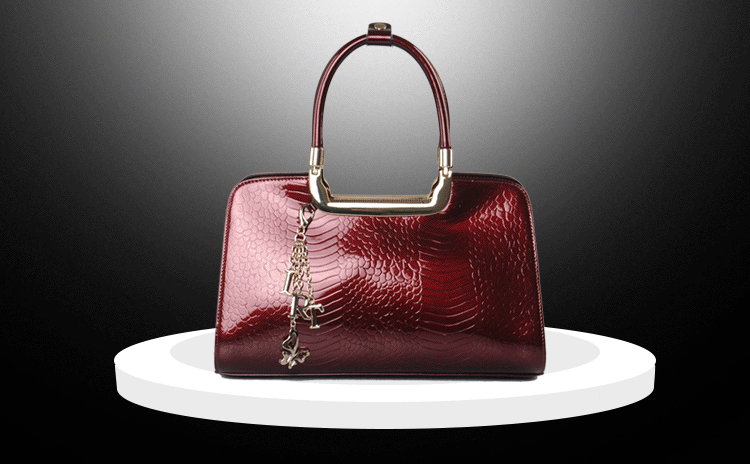 老人头精典爆款鳄鱼纹牛皮女包109086