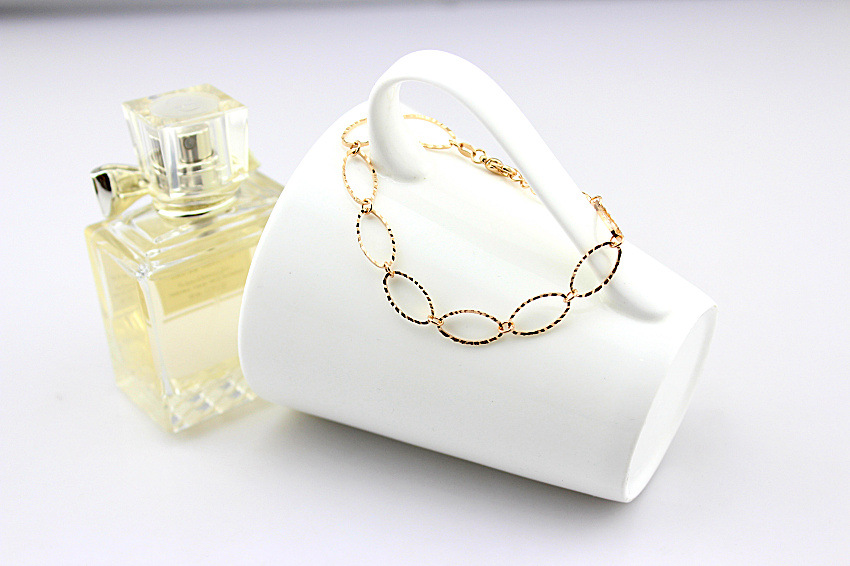 高档仿钛钢14k电镀玫瑰金饰品批发【好运橄榄圈の工艺手链 女】