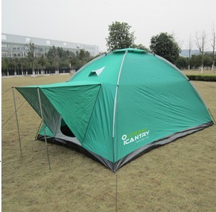 双人2套玻璃纤维杆3季帐篷透气网布