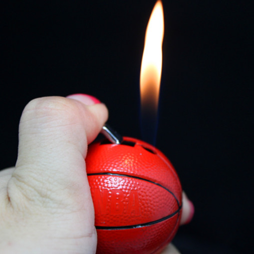 篮球创意打火机 个性带钥匙扣气体充气打火机 道具收藏 批发