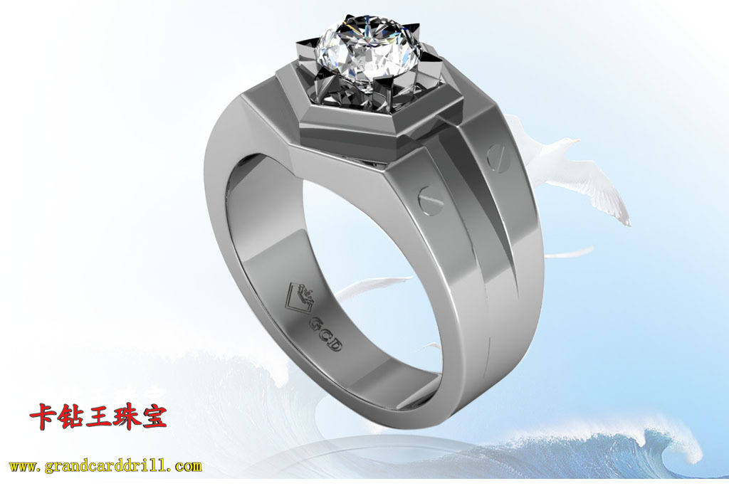 18k钻石男款戒指卡钻王rv0005