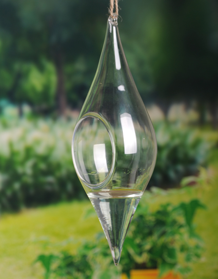 欧式悬挂式玻璃花瓶 纺锤形纯手工大号花瓶 创意家居水培装饰水培